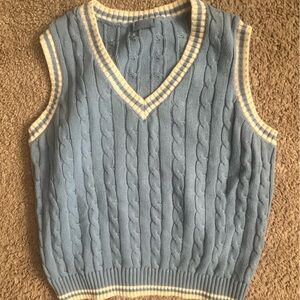 Brandy Melville Blue Cable Knit Vest